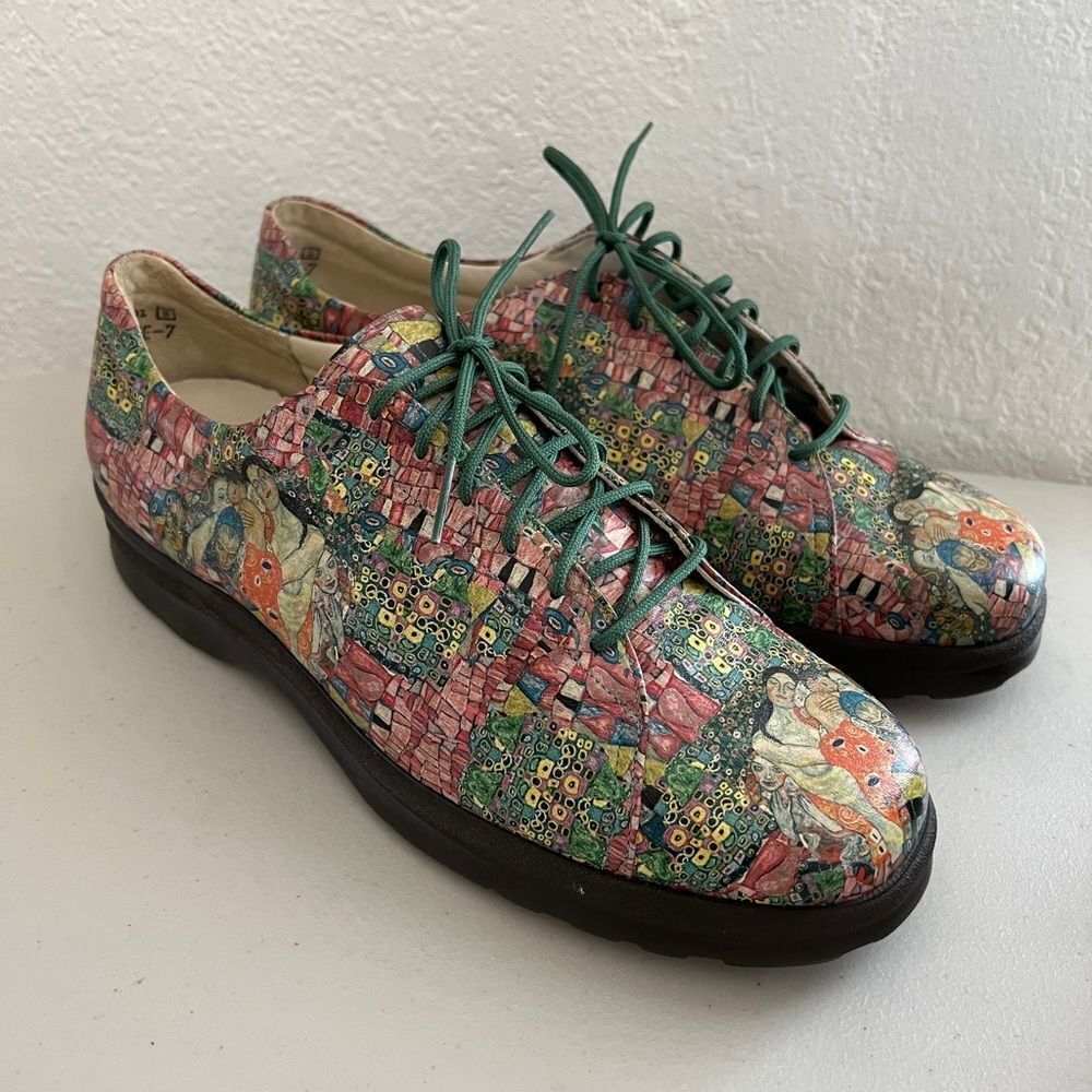 New ICON Gustav Klimt wearable art soft leather comfort shoes 8.5